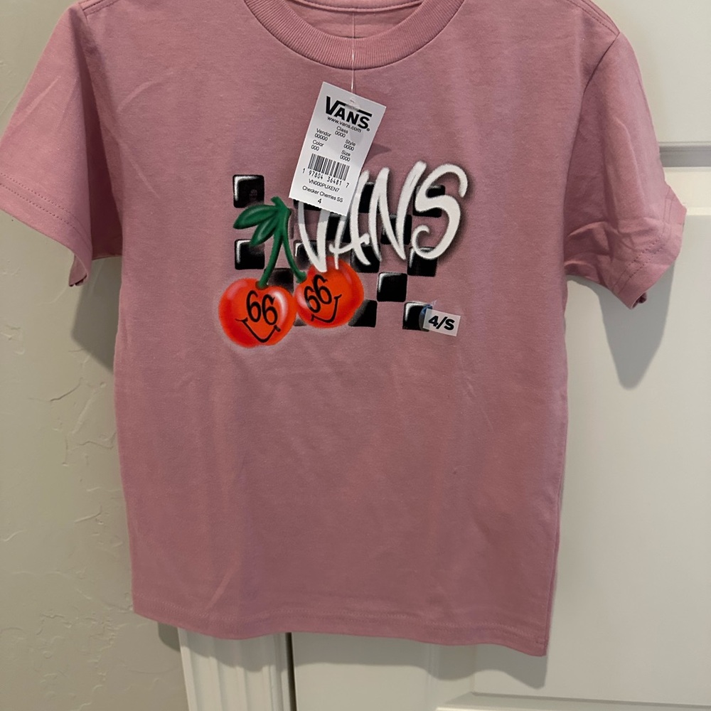 NWT Vans Kids Pink Tee with Graphic Design